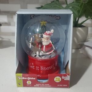 Santa and Reindeer Snow Globe" Let It Snow"  With different Christmas Music